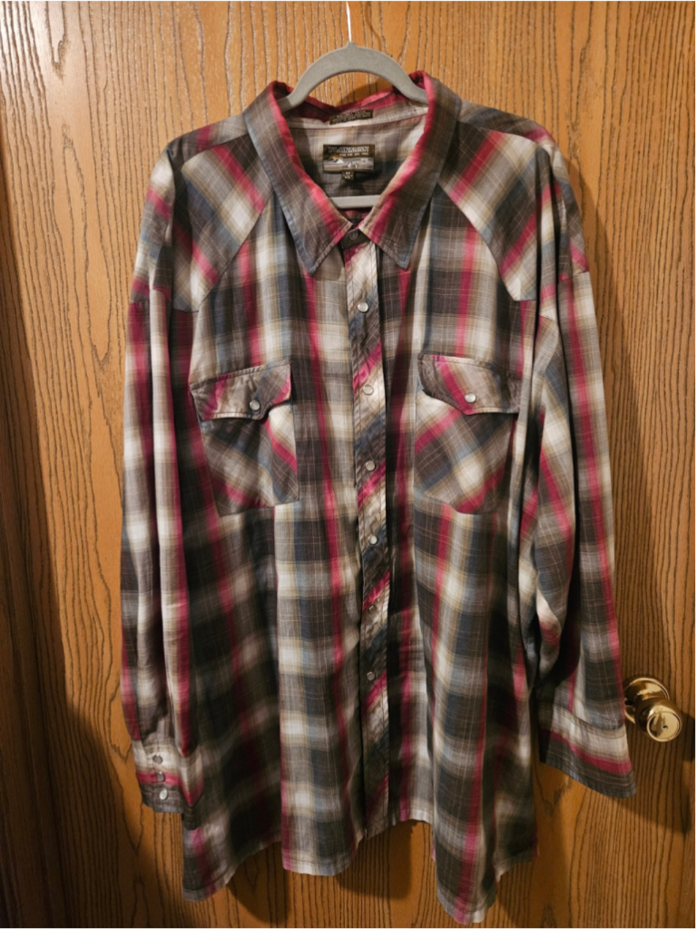 Vintage Men's Plainsman Plaid Button Down Shirt 6XL